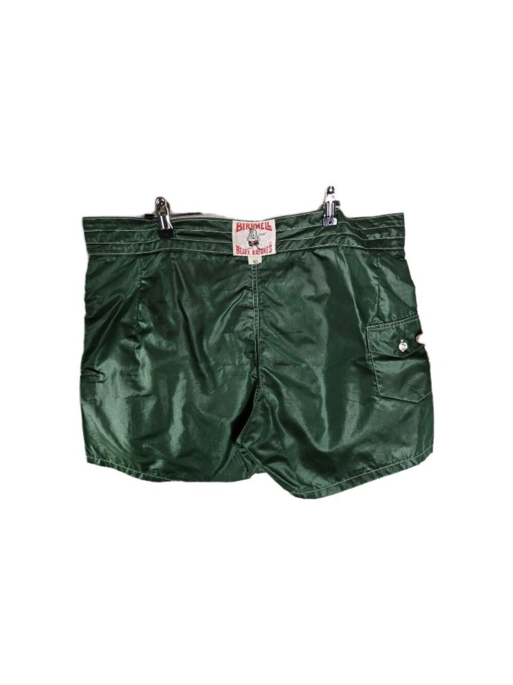 Birdwell Beach Briches Mens Green Swim Trunks Surf California EUC